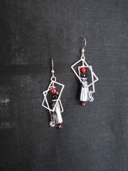 15 Silver, Garnet, M Of P Earrings